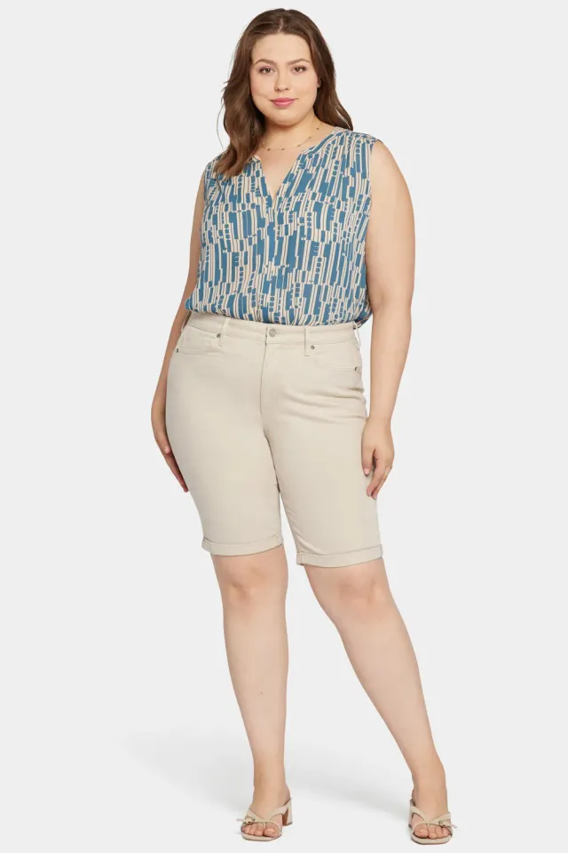 NYDJ Briella 11 Inch Denim Shorts Feather Plus