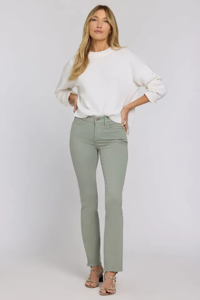NYDJ Waist-Match Marilyn Straight Jeans Mistletoe