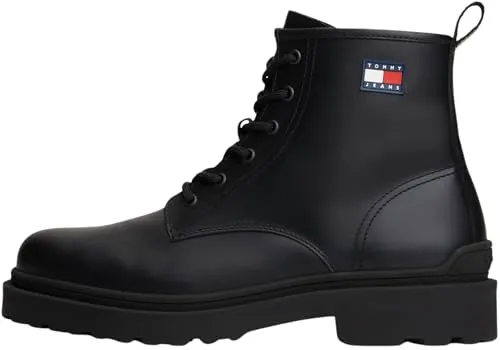 Tommy Jeans Mid Boot Lace Up Rubberized Stiefel 46 EU Leder
