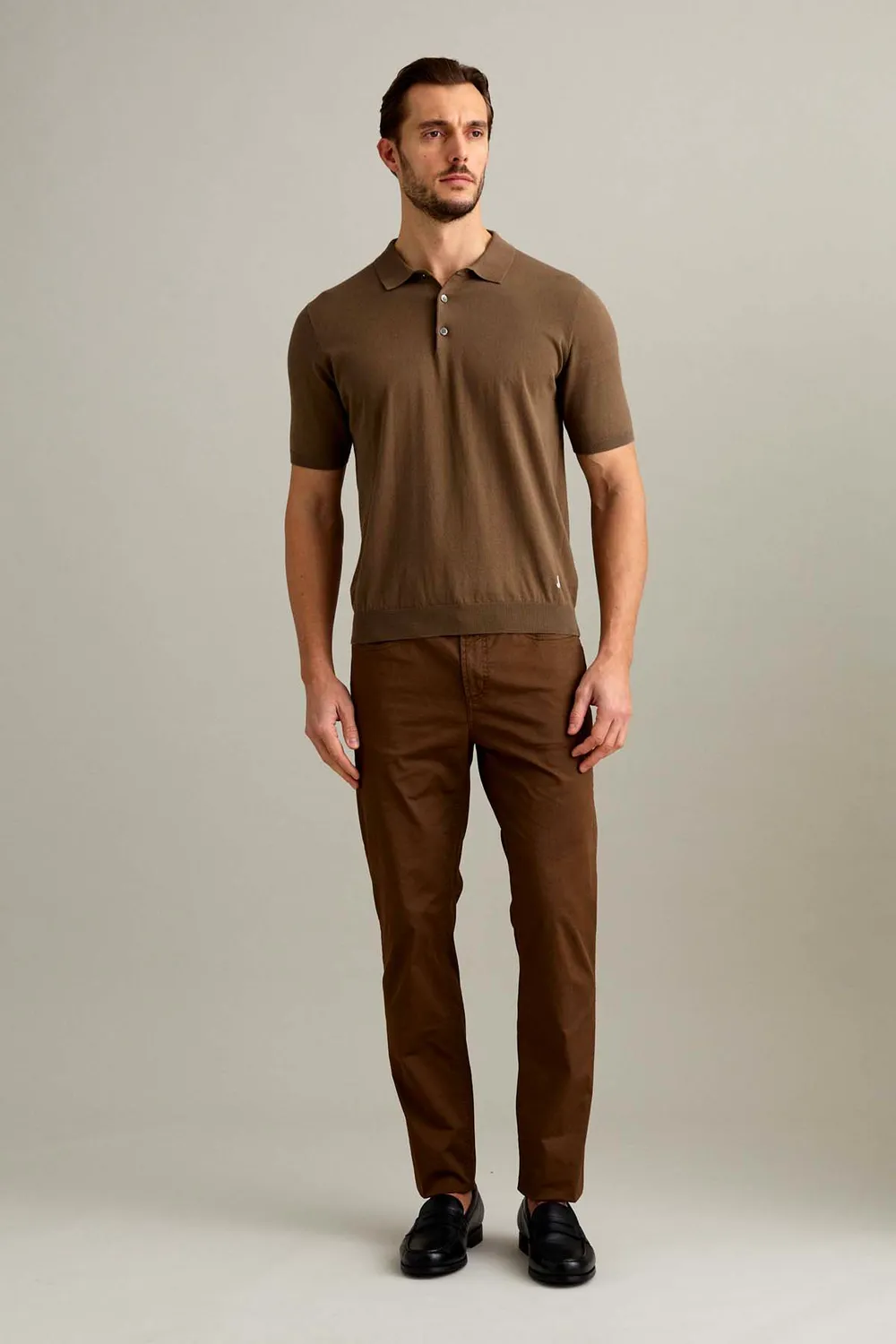 Jeckerson Jordan Slim Fit Hose hellbraun Gabardine