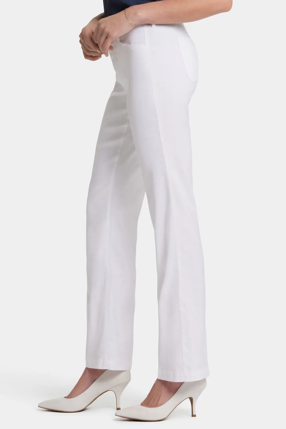 NYDJ Trouser Petite Hose Optic White Leinen