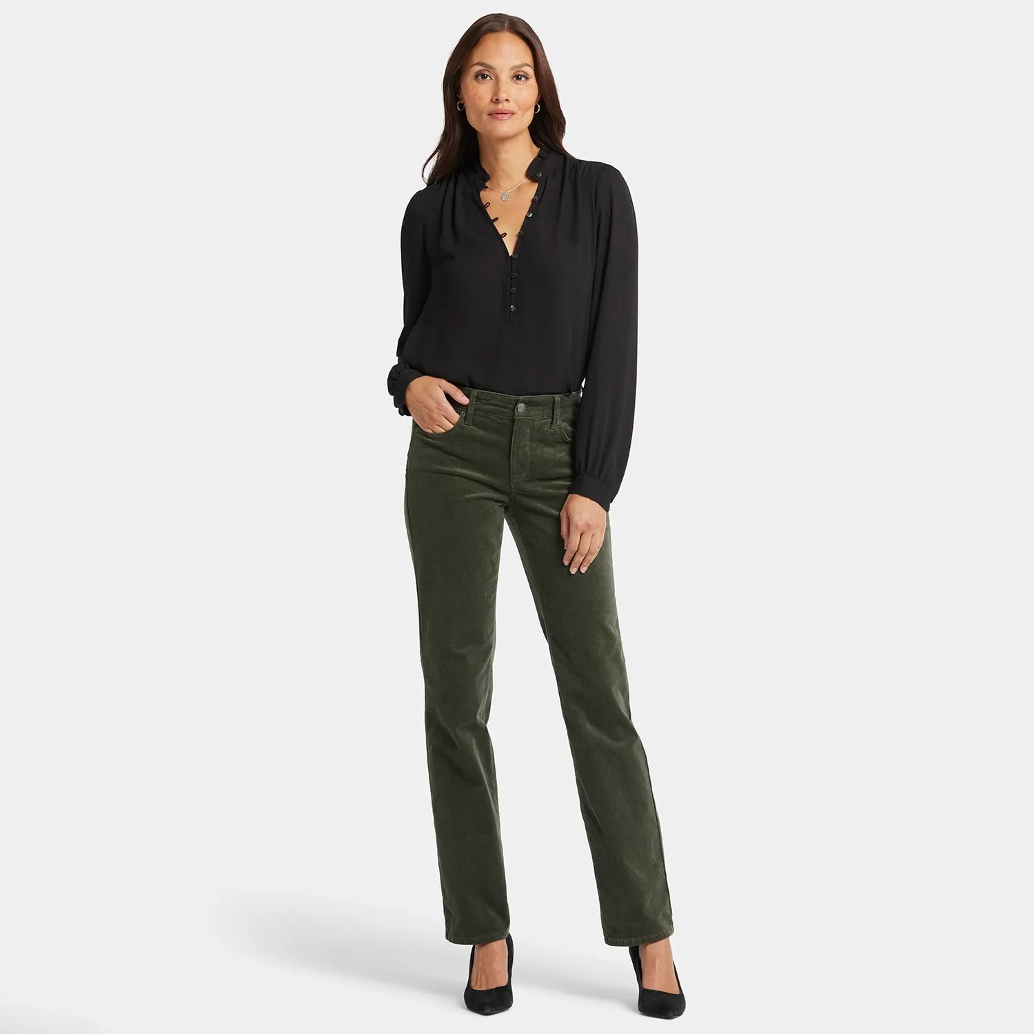 NYDJ Marilyn Straight Hose Vine Leaf Cord