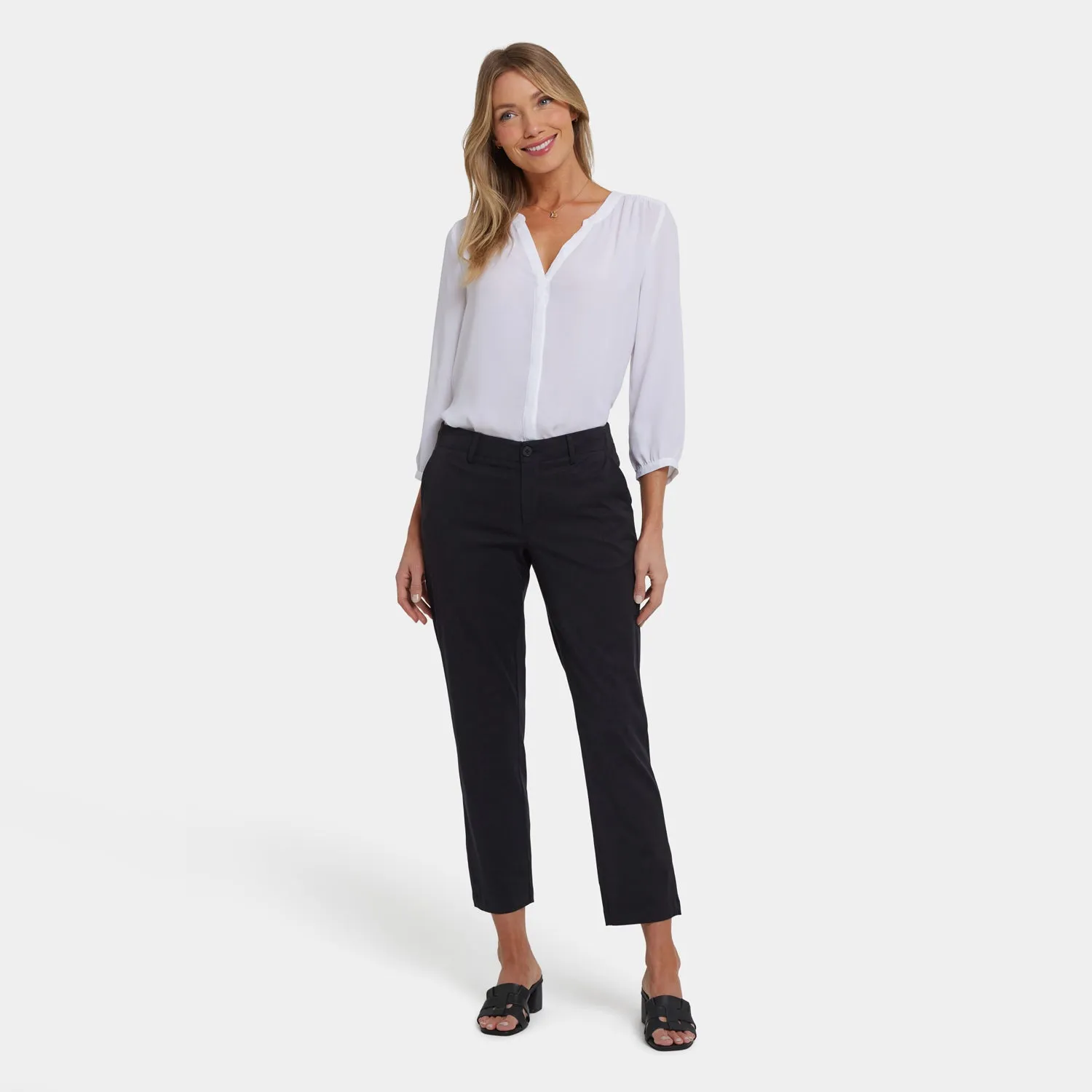 NYDJ Easy-Fit Ankle Stoffhose Schwarz Twill