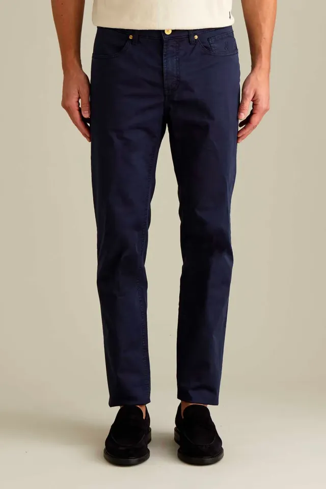 Jeckerson Jordan Slim Fit Hose dunkelblau Satin