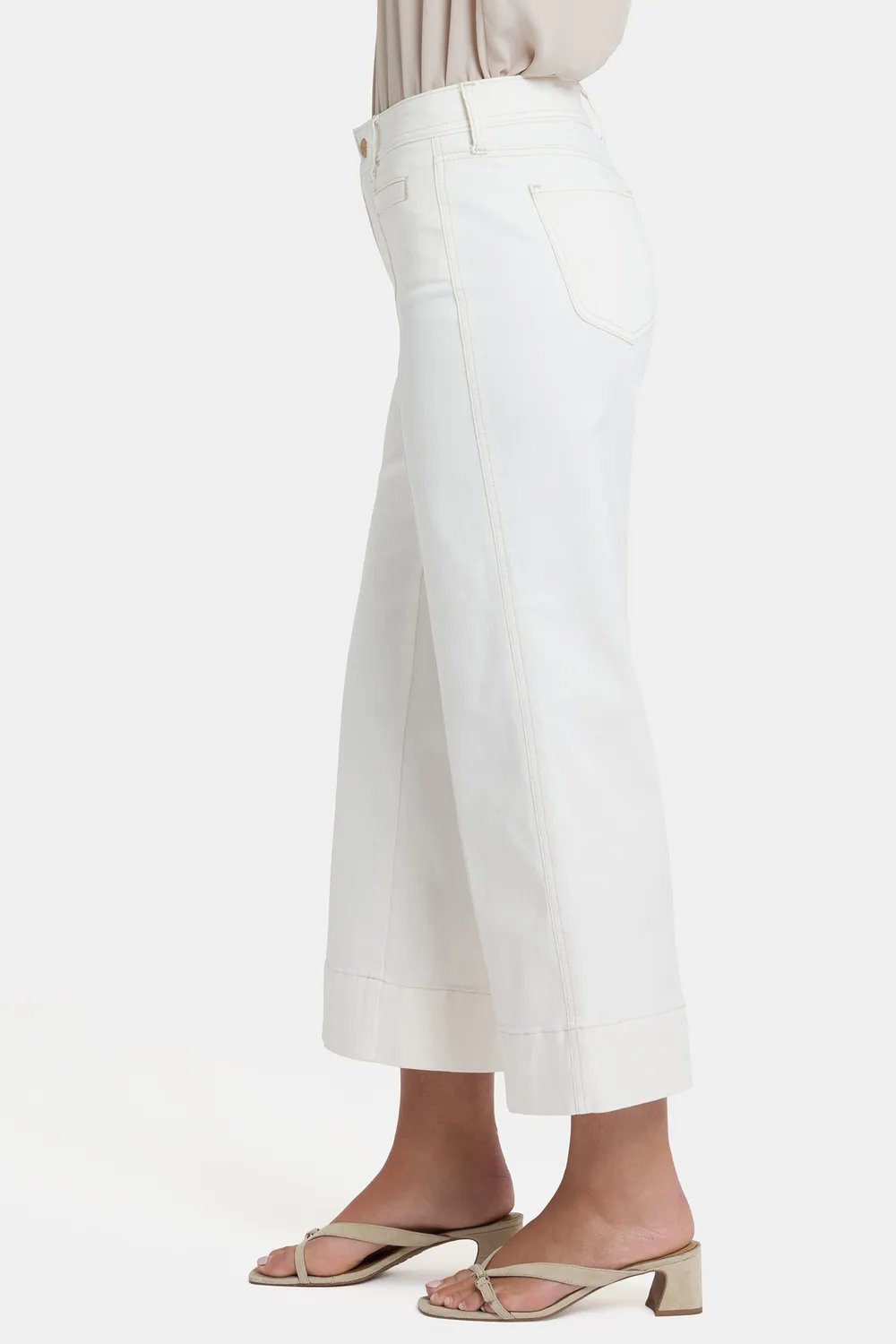 NYDJ Teresa Wide Leg Ankle Jeans Petite Vintage White