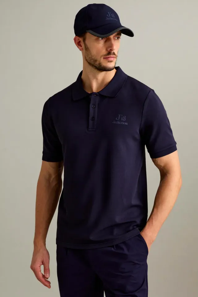 Jeckerson J18 Polo Shirt Dunkelblau Kurzarm