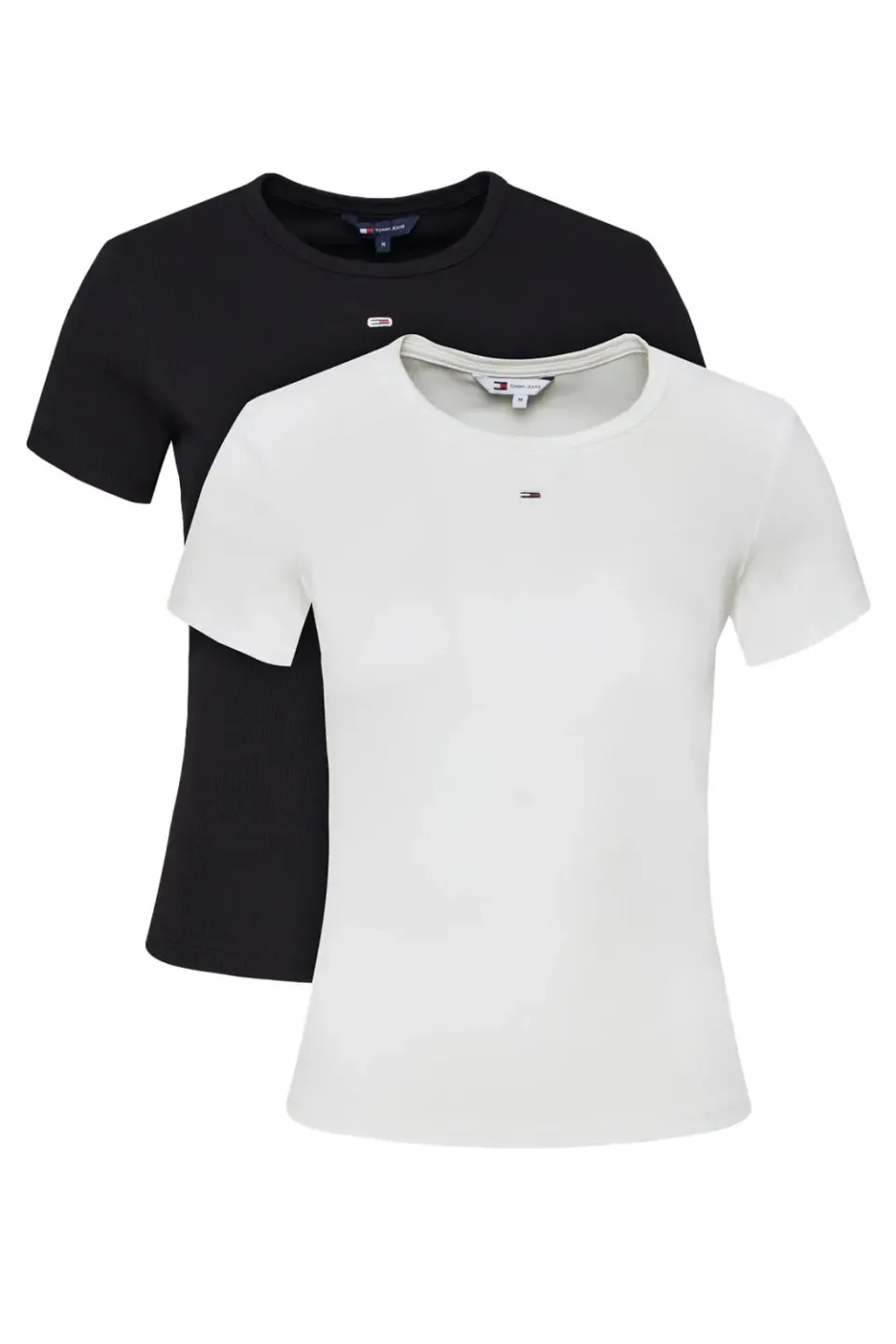 Tommy Jeans Essential Rib Slim Fit T-Shirt M 2er Pack gerippt