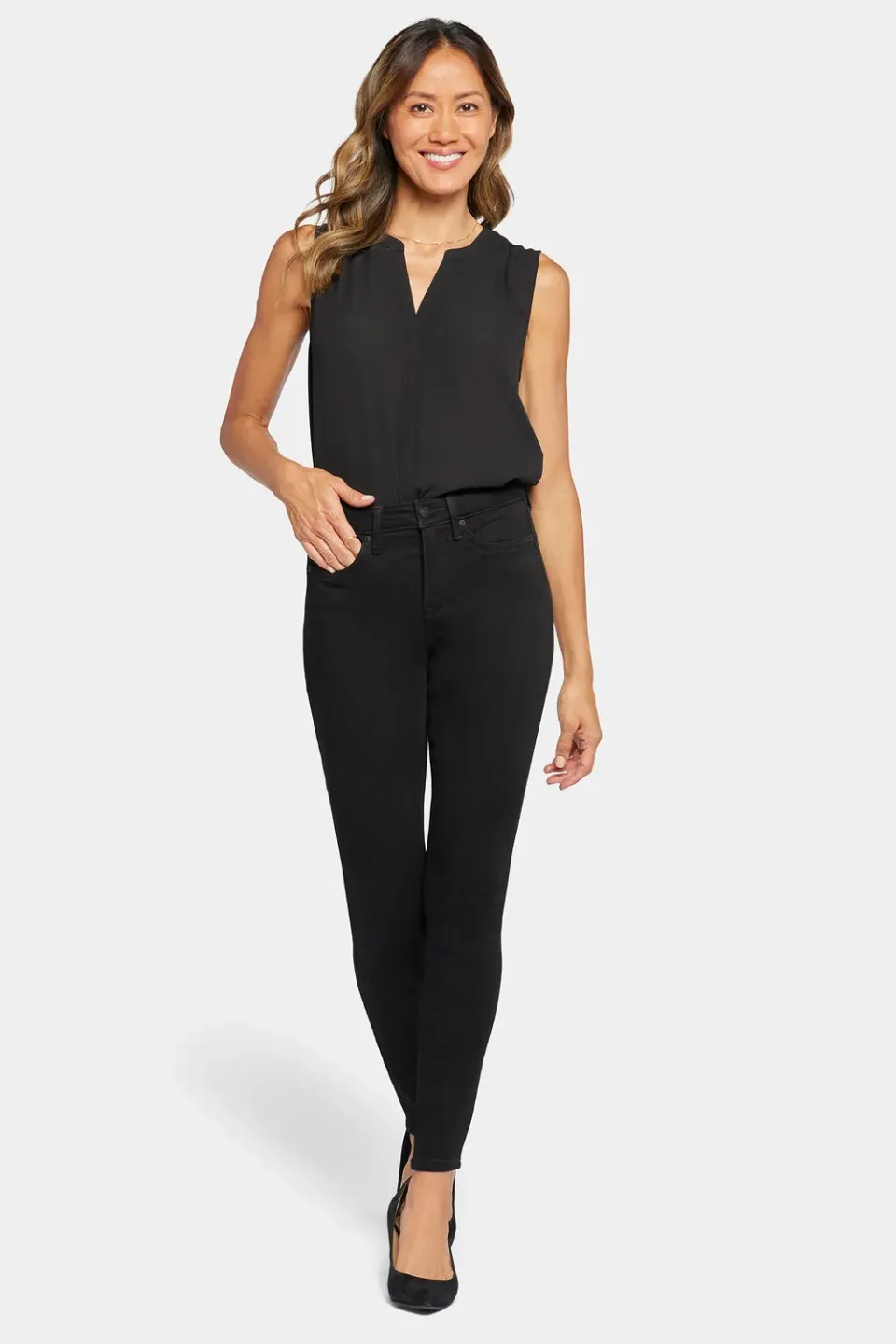 NYDJ Ami Skinny Jeans Black Stretch mit Lift Tuck
