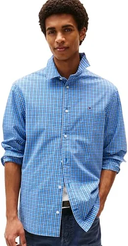 Tommy Jeans TJM Essnt Poplin Herren Hemd XXL Check Blau