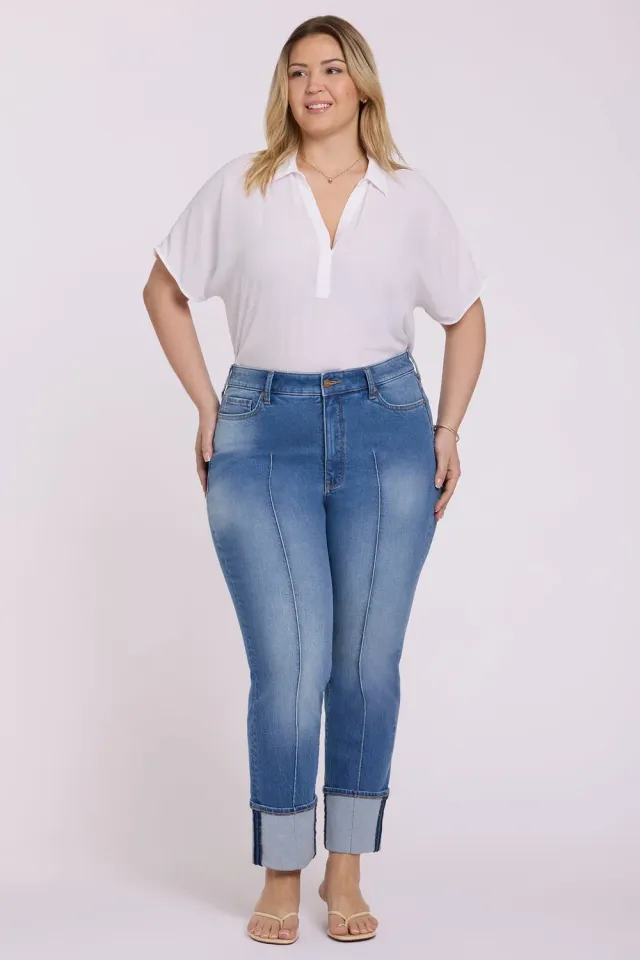 NYDJ Marilyn Straight Plus Jeans Pacifica formend