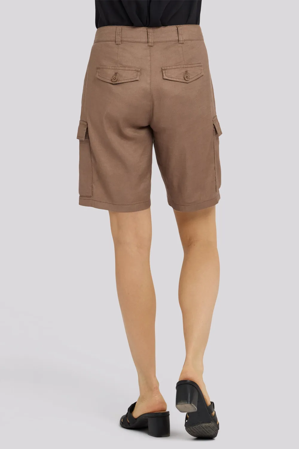 NYDJ Cargo Bermuda Shorts Toasted Coconut Leinen