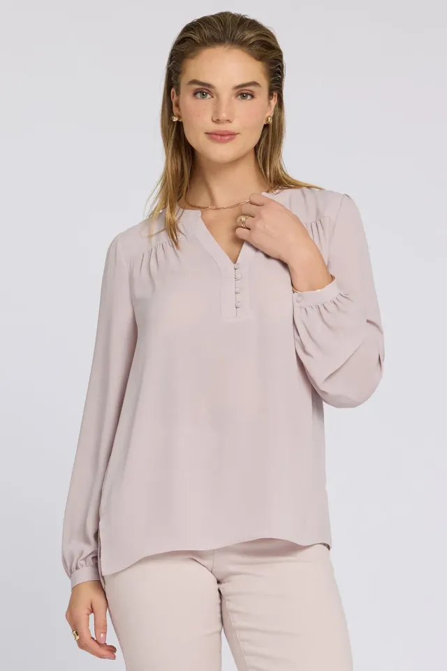 NYDJ Trinity Bluse Rock Flower Langarm rosa