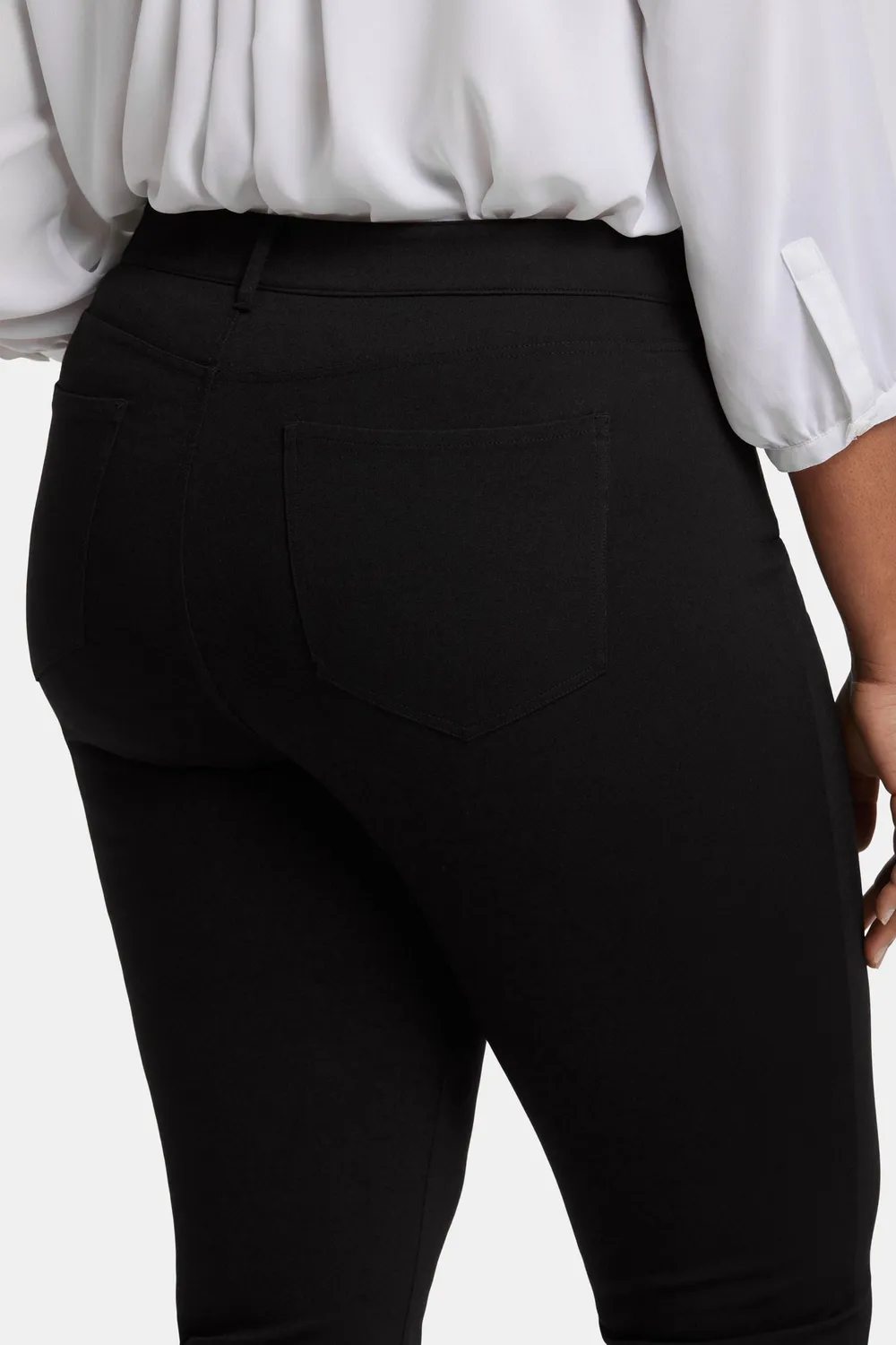 NYDJ Marilyn Straight Plus Hose Schwarz Ponte