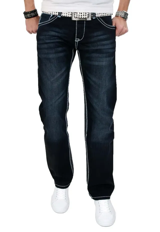 Alessandro Salvarini Designer Herrenjeans Ocean Blue 42W/36L Comfort-Fit
