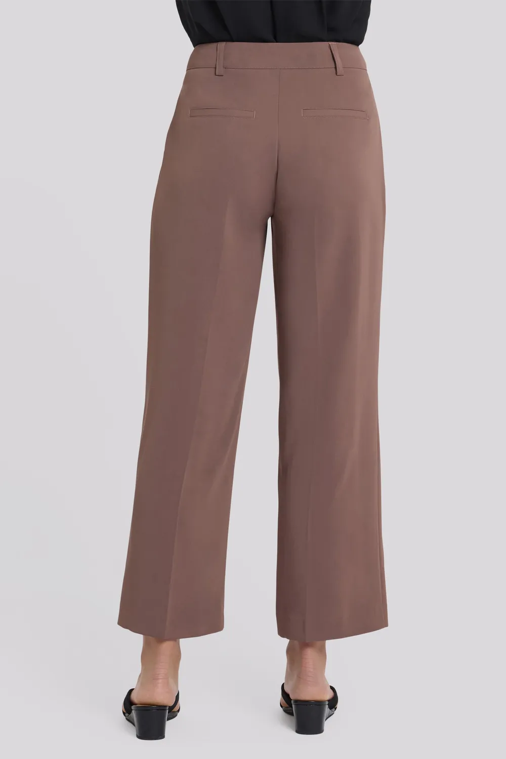 NYDJ Wide Leg Ankle Stoffhose Dunkeltaupe