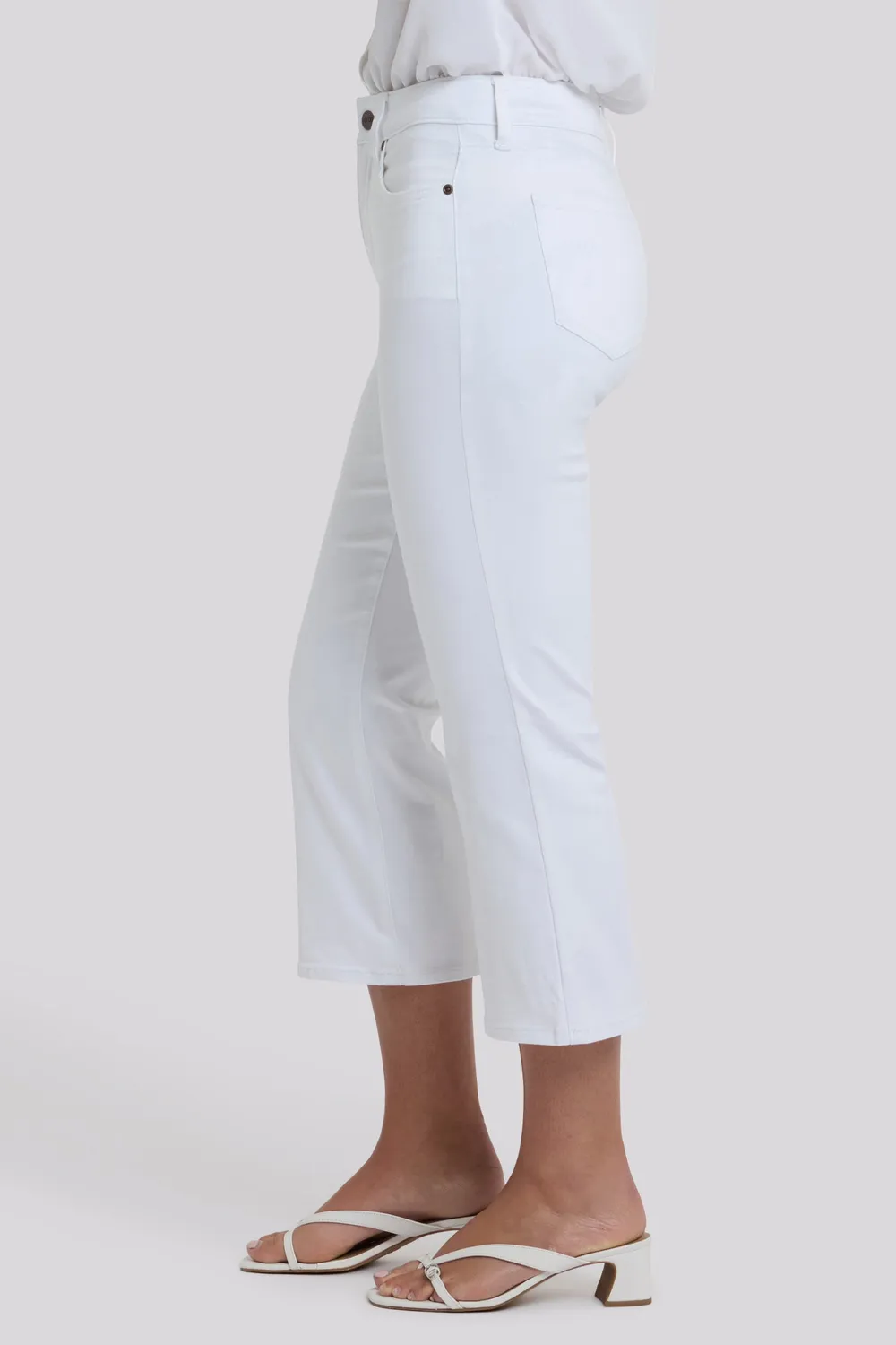 NYDJ Monica Kick Flare Crop Jeans Optic White Stretch