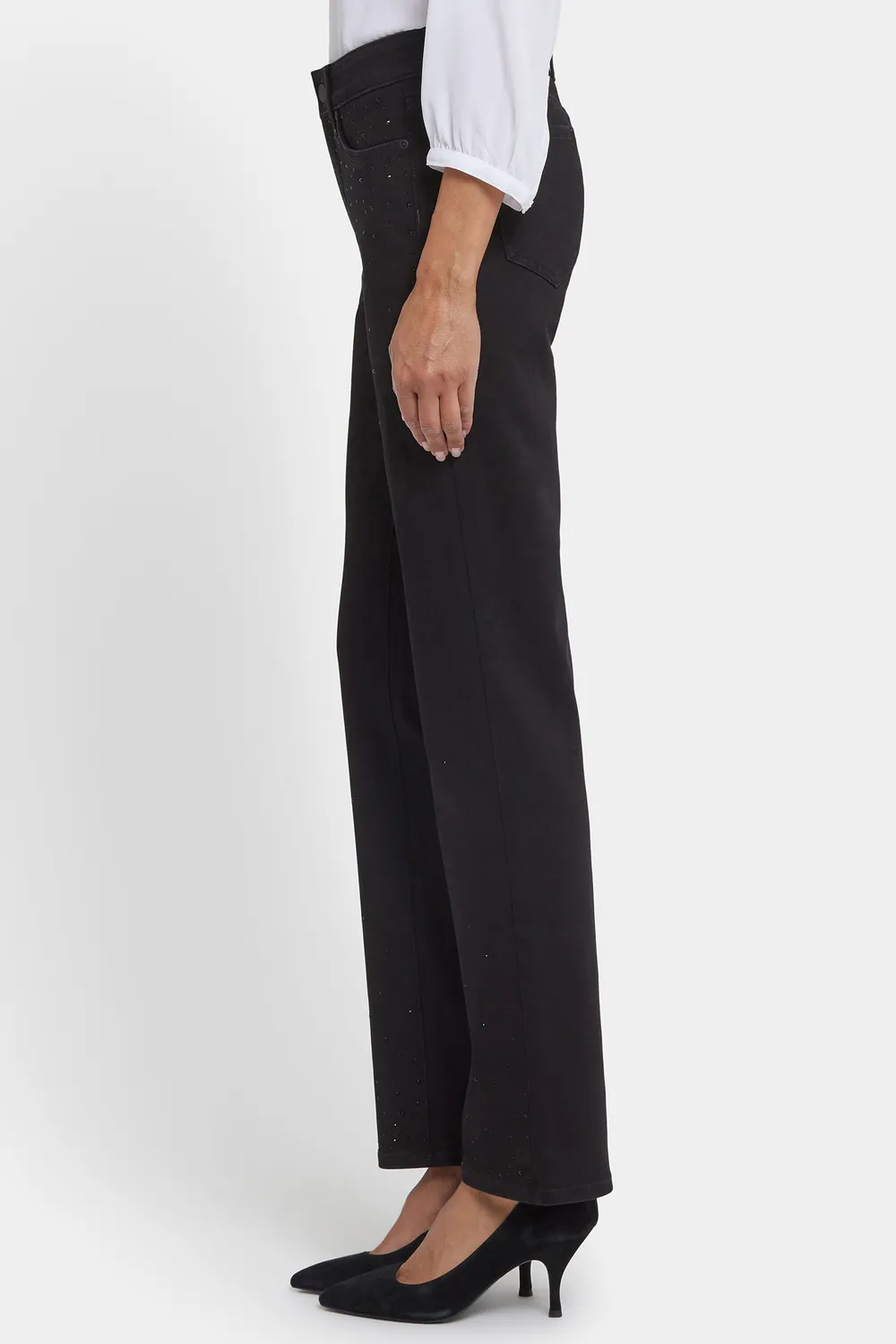 NYDJ Marilyn Straight Jeans Black Rinse Stretch