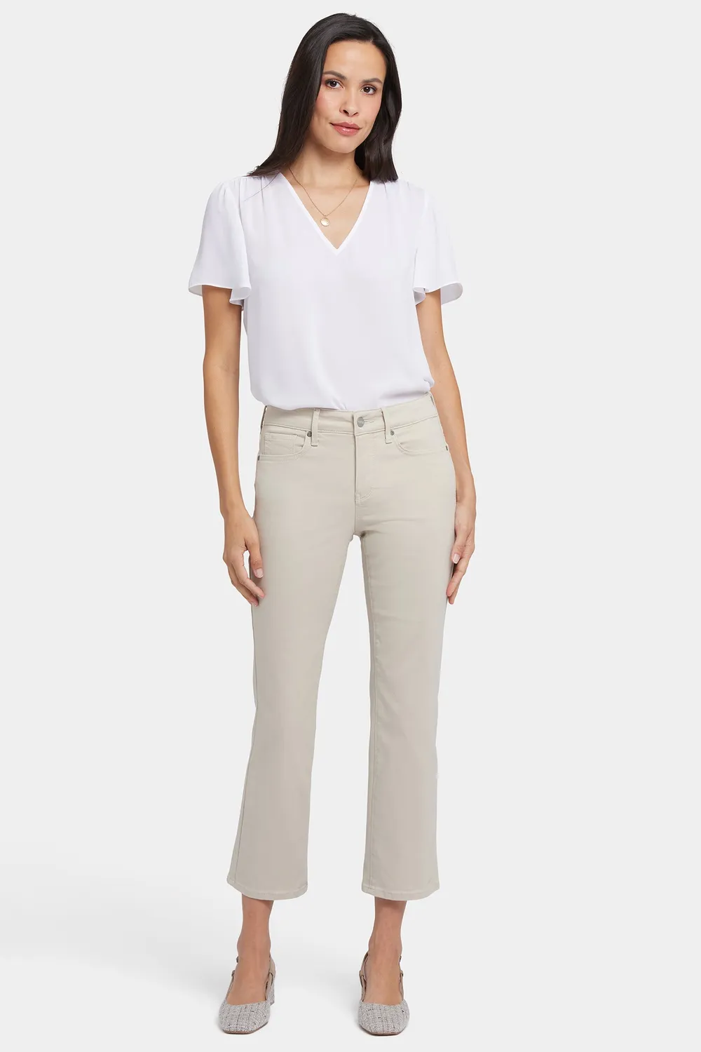 NYDJ Marilyn Straight Ankle Jeans Feather beige