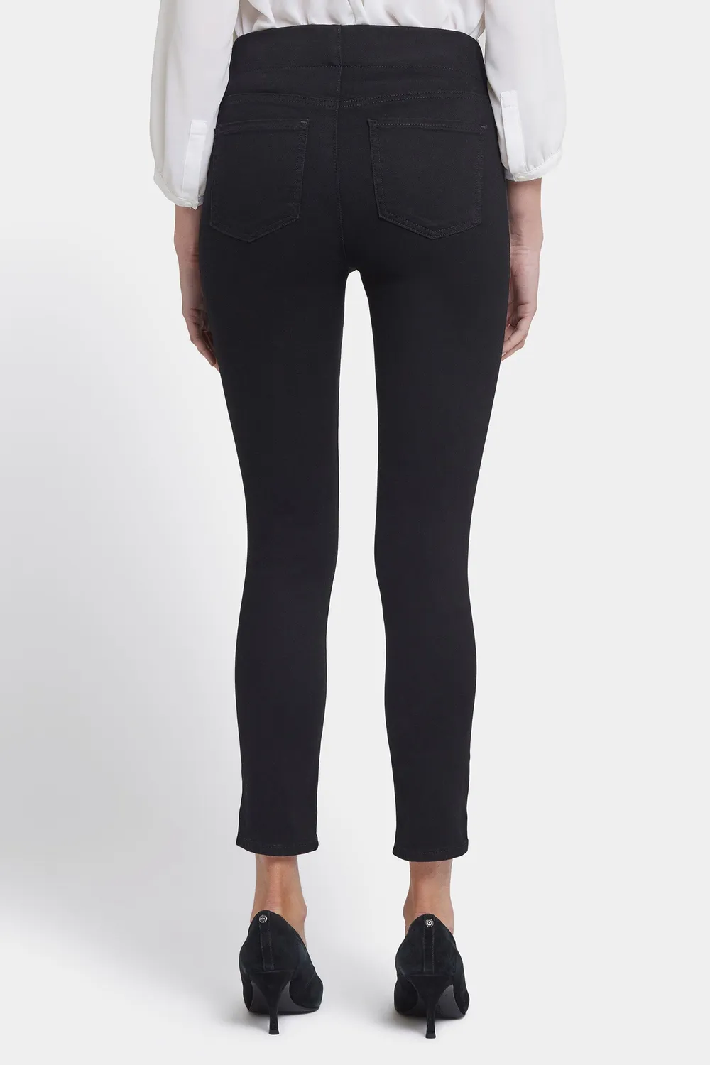 NYDJ Skinny Ankle Pull-On Jeans Schwarz Stretch