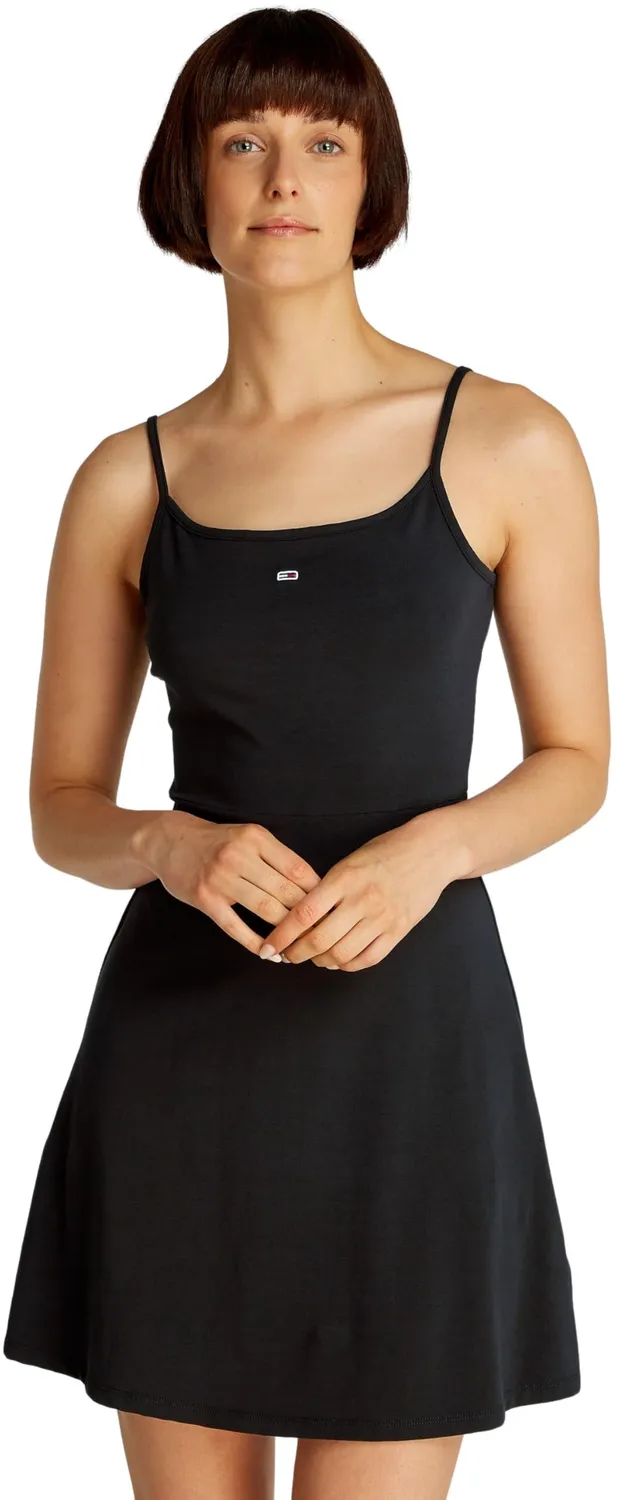 Tommy Jeans Essential Strap Flare Kleid Damen L Schwarz