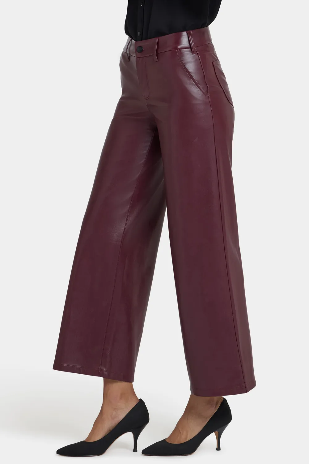 NYDJ Wide Leg Trouser Tavern veganes Leder
