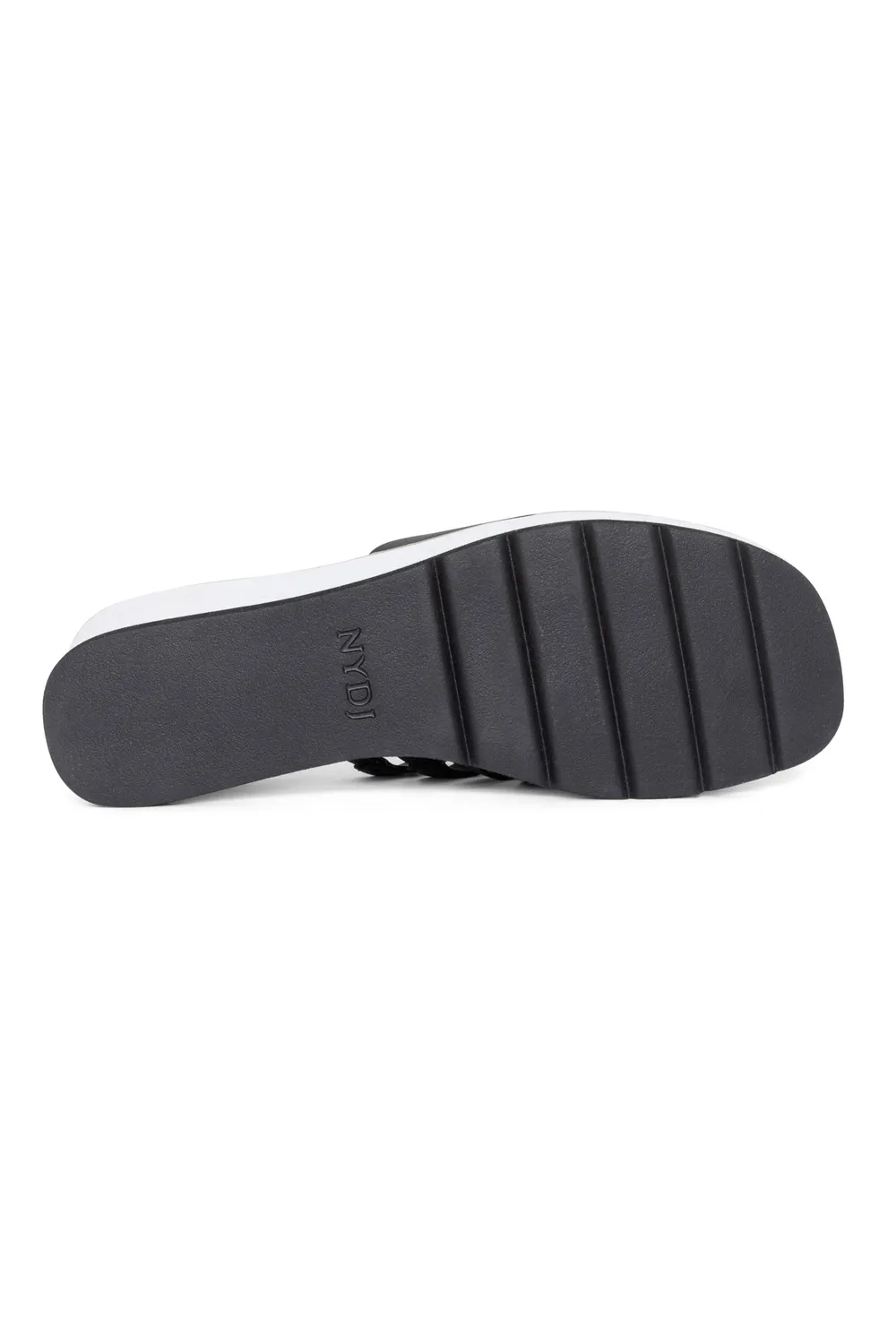 NYDJ Reesie Wedge Sandalen Schwarz Leder