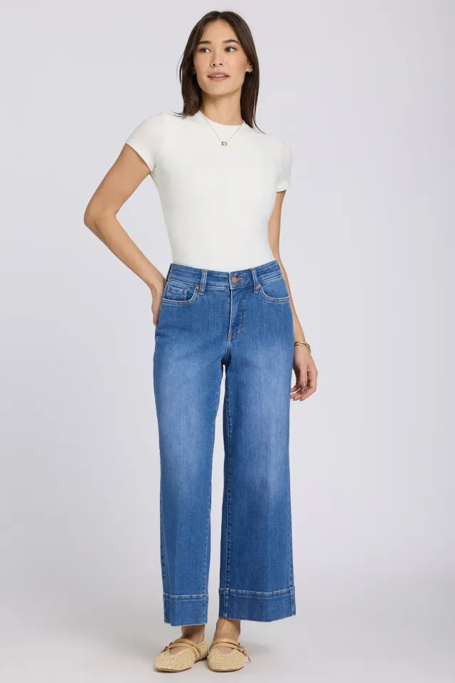 NYDJ Teresa Wide Leg Ankle Jeans Blue Paradise Blau