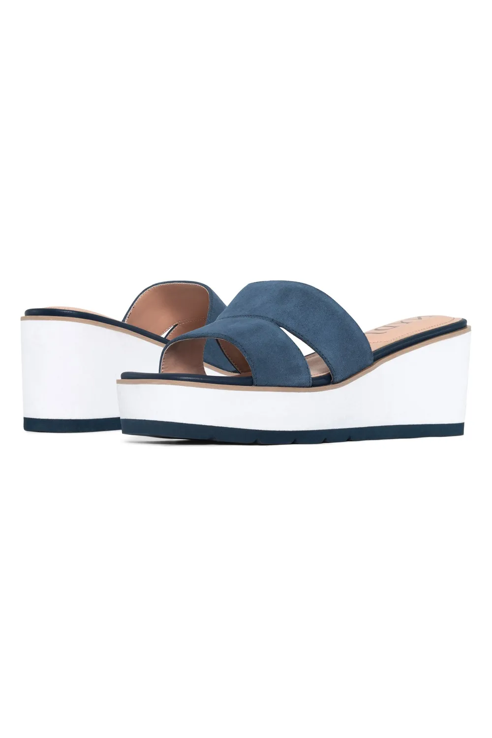 NYDJ Raizy Wedge Sandalen Navy Keilabsatz