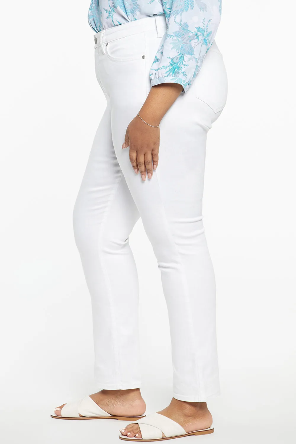 NYDJ Sheri Slim Plus Size Jeans Optic White weiß