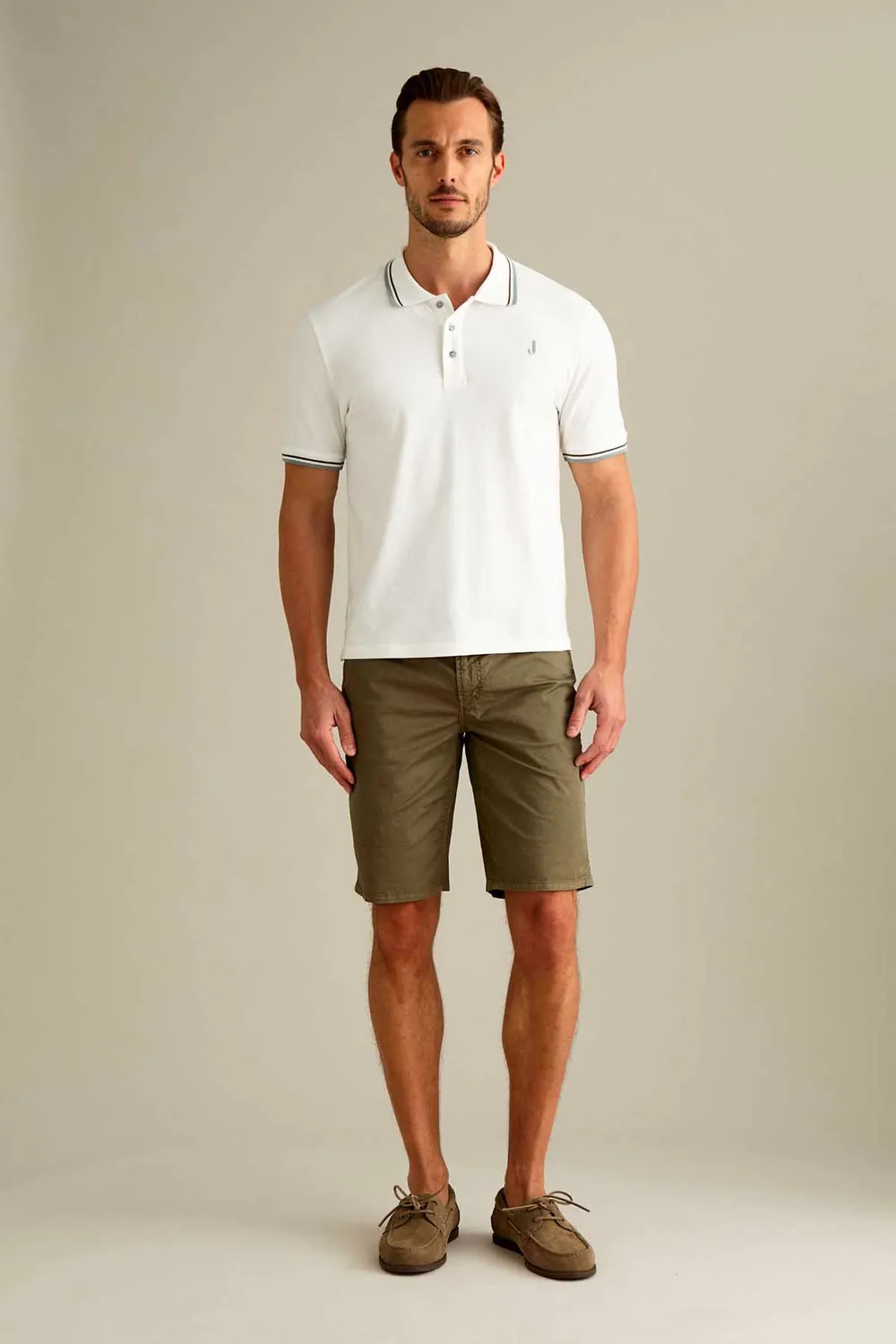 Jeckerson Jo Bermuda Shorts Slim grün Gabardine
