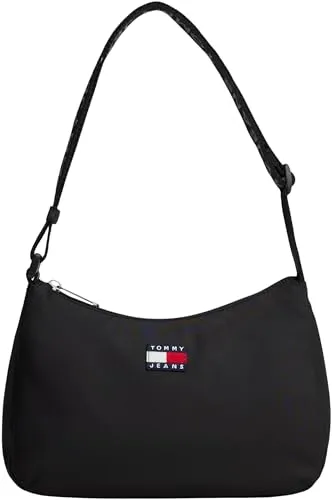 Tommy Jeans Daily Schultertasche Damen Schwarz mit Reißverschluss