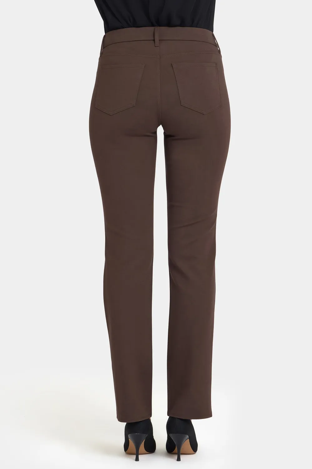 NYDJ Marilyn Straight Hose Petite Coffee Bean Kunstleder