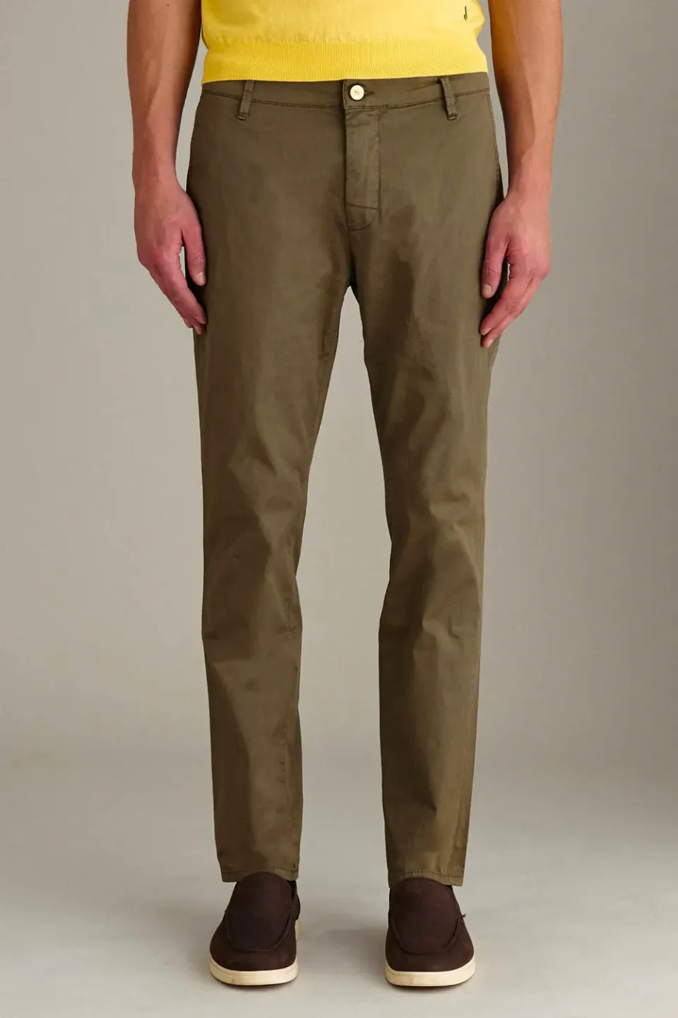 Jeckerson Jack Chino Slim Fit militärgrün Gabardine