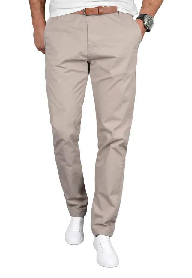 Alessandro Salvarini AS-095 Chinohose Regular Fit Schwarz Baumwolle