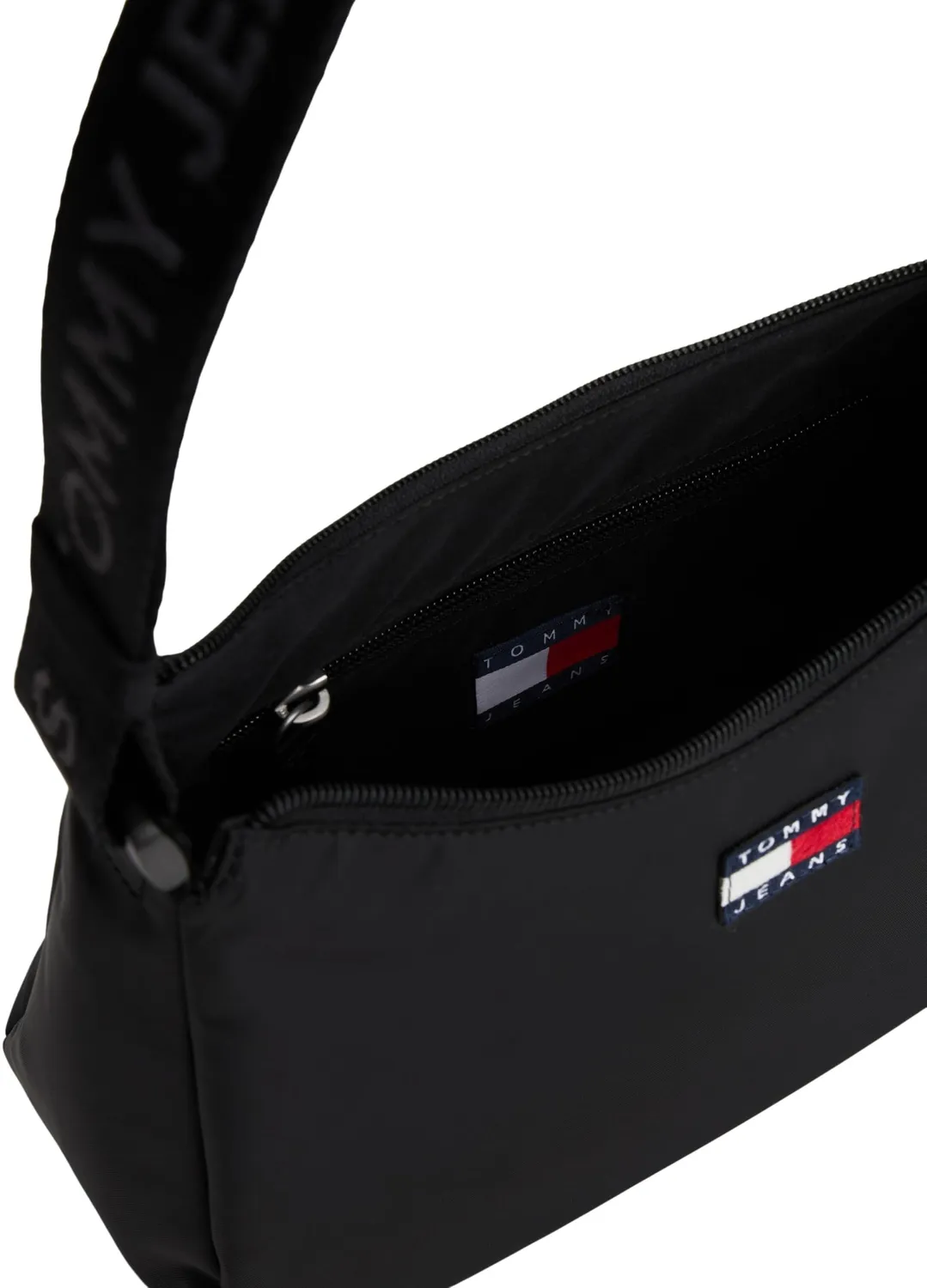 Tommy Jeans Daily Schultertasche Damen Schwarz mit Reißverschluss