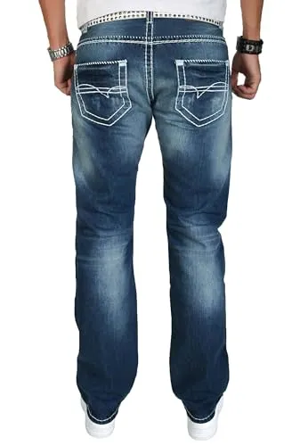 Alessandro Salvarini AS007 Herren Jeans 34W/34L Regular blau