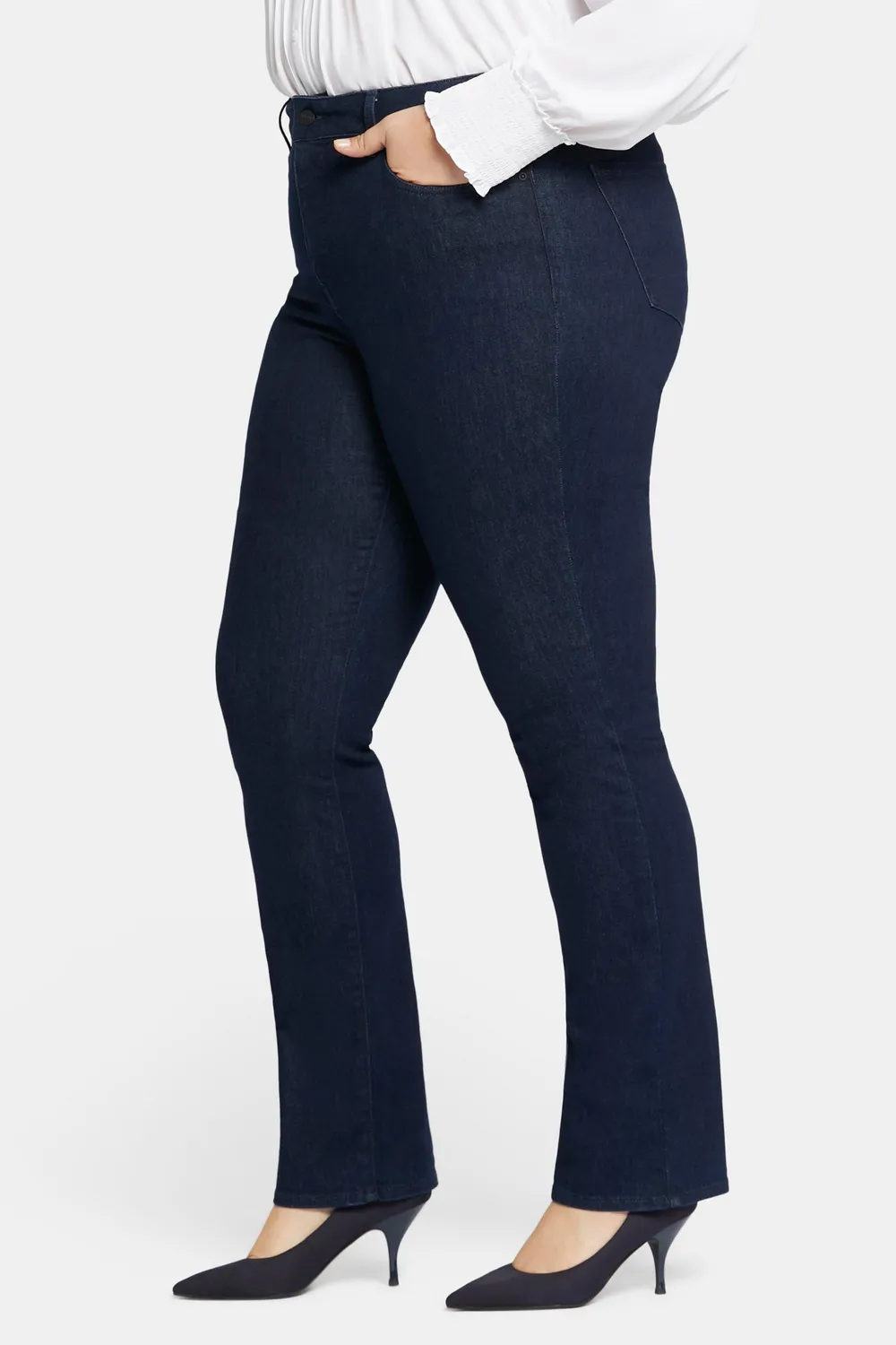 NYDJ Marilyn Straight Plus Jeans Rinse blau gerades Bein