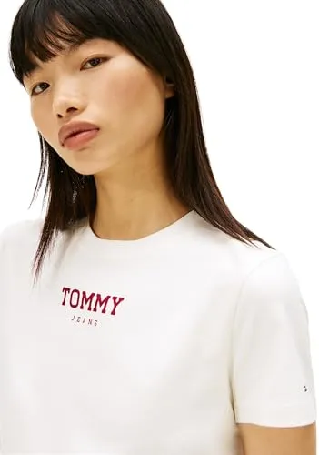 Tommy Jeans Essential T-Shirt XL Ecru Rundhals Baumwolle