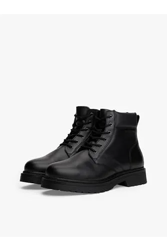 Tommy Jeans Mid Boot Schnürstiefel Schwarz 41 Leder