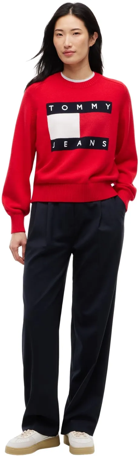 Tommy Jeans Flag Relaxed Fit Pullover Lavish Red 3XL