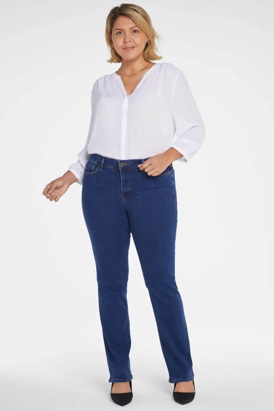 NYDJ Marilyn Straight Jeans Quinn Plus Size figurformend