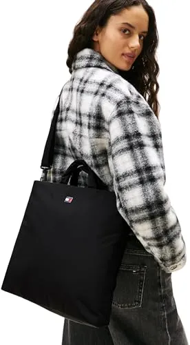 Tommy Jeans Urban Nylon Quadratisch Tote Bag Schwarz Damen