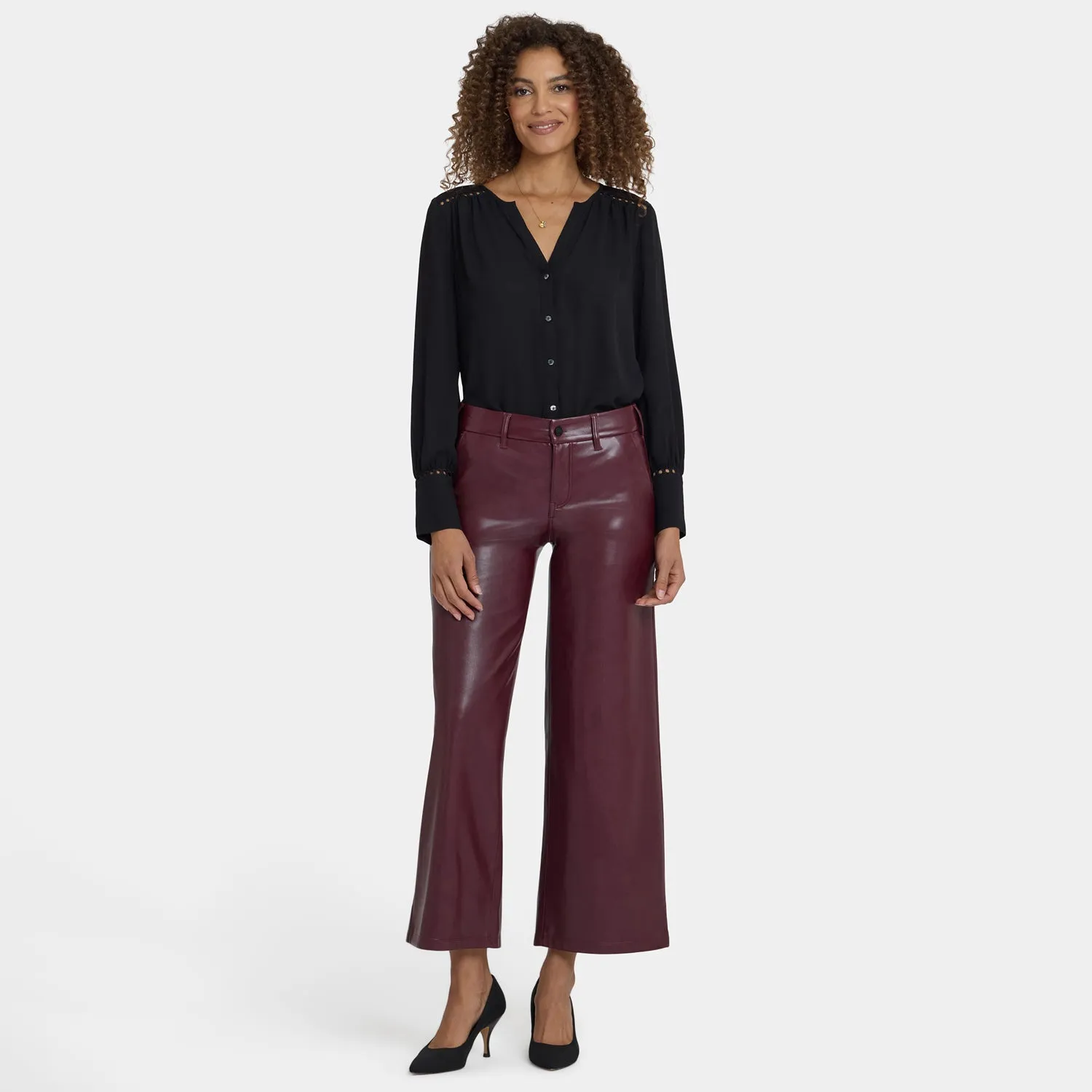 NYDJ Wide Leg Trouser Tavern veganes Leder
