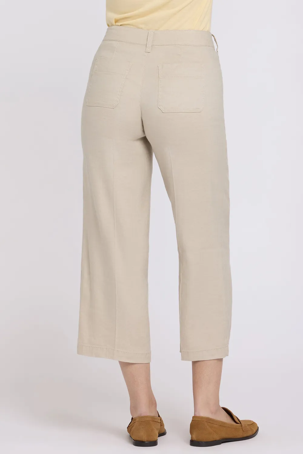 NYDJ Wide Leg Cargo Capri Caprihose Feather Stretch-Leinen