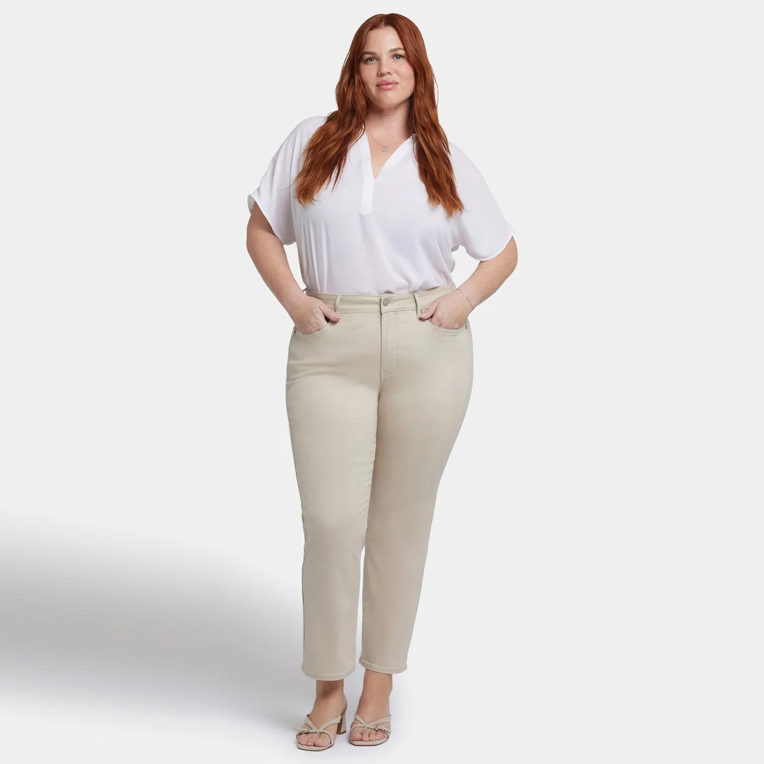 NYDJ Marilyn Straight Plus Jeans Feather Stretch