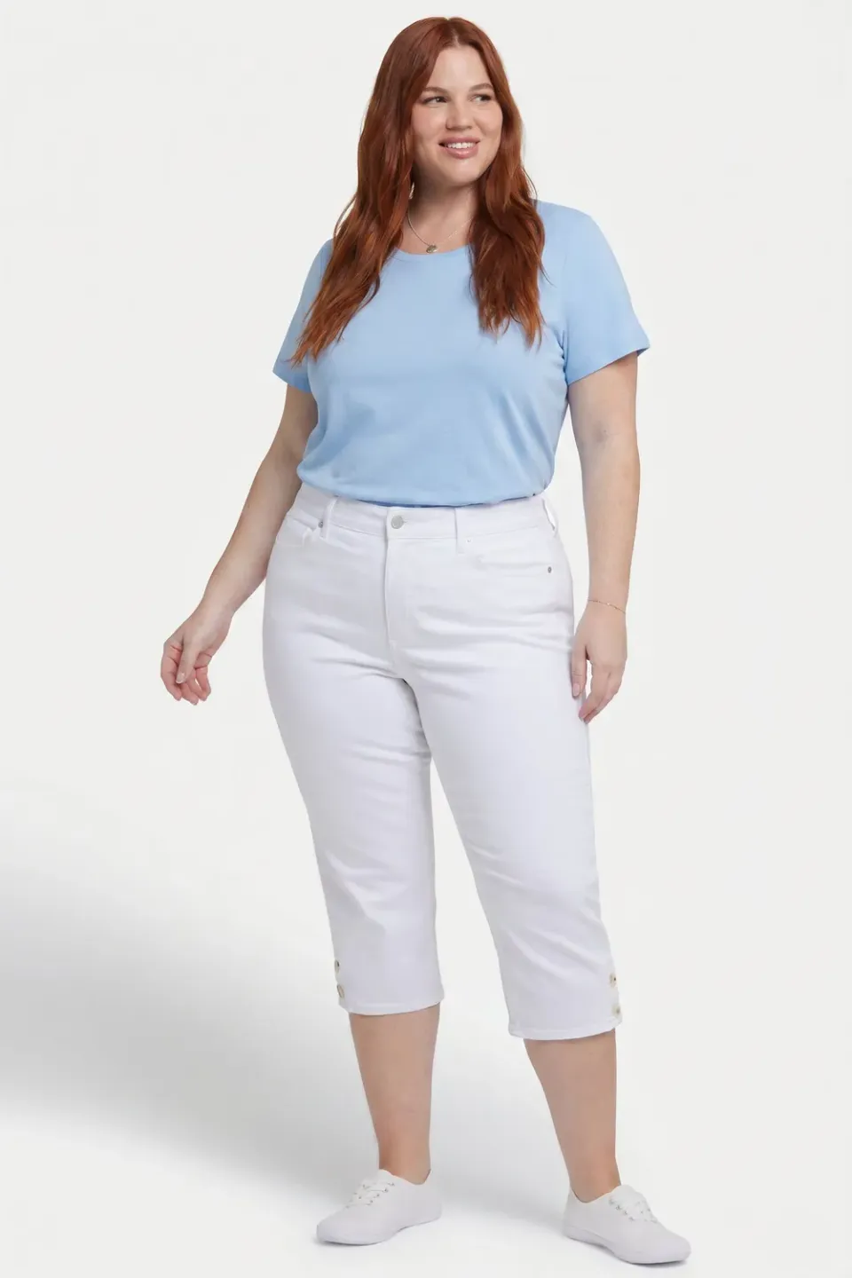 NYDJ Marilyn Straight Crop Jeans Plus Optic White