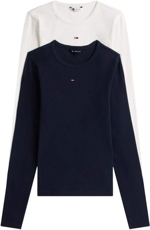 Tommy Jeans Essential Rib Langarmshirt 2er Pack Slim Damen