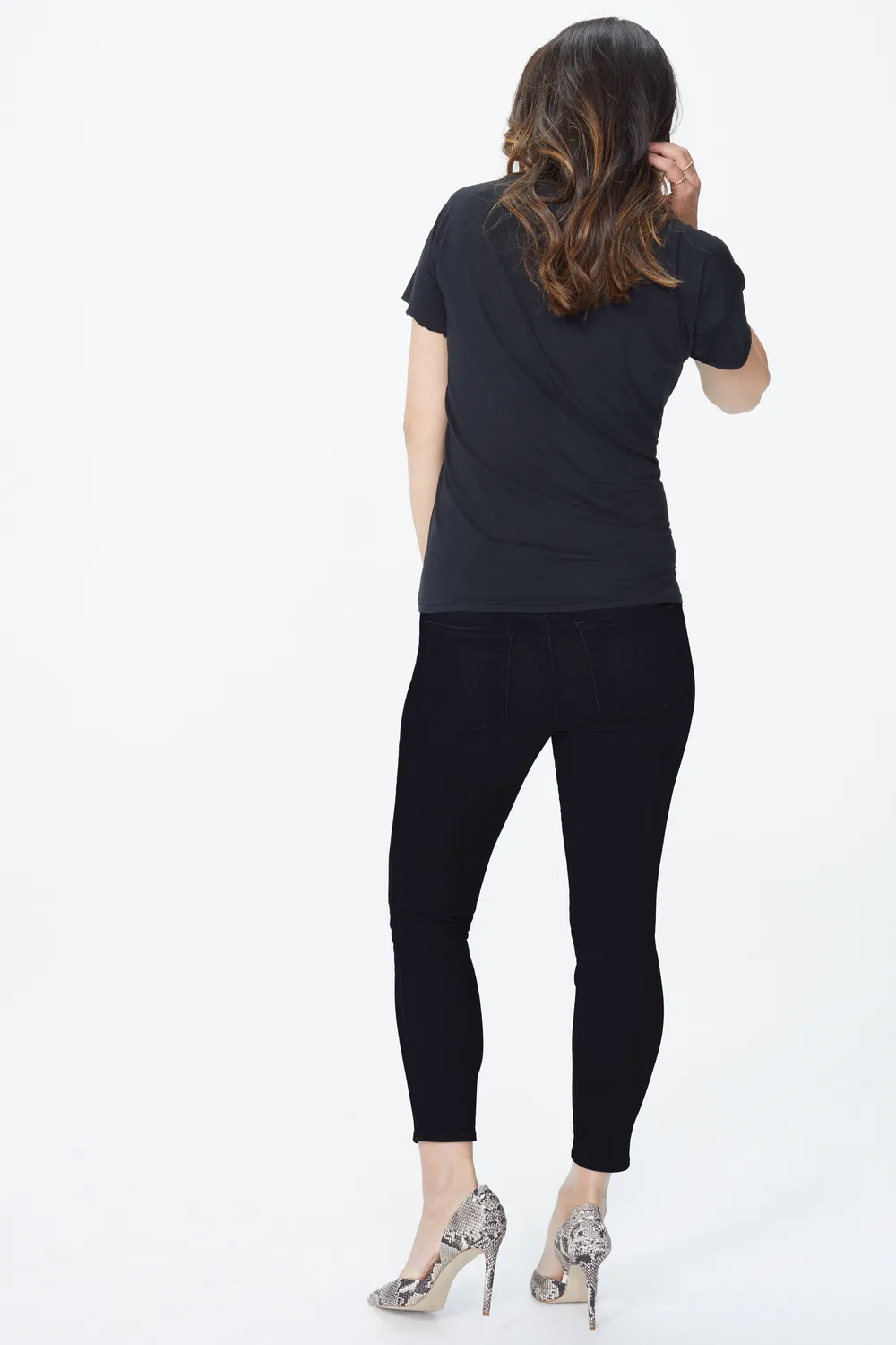 NYDJ Ami Skinny Ankle Umstandsjeans Schwarz Stretch