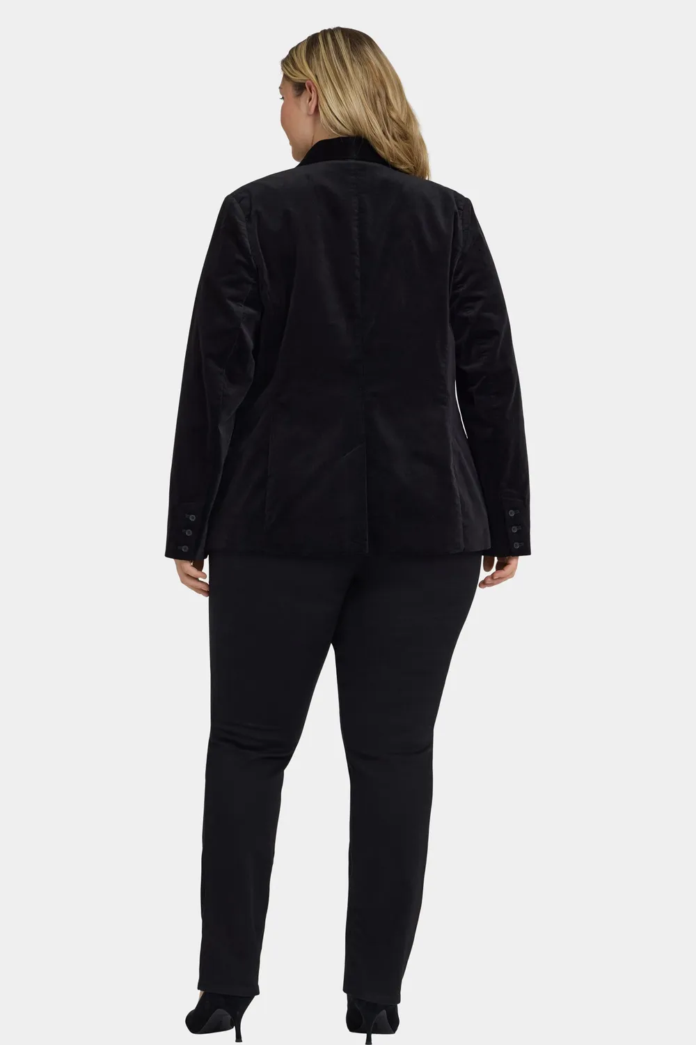 NYDJ Tuxedo Blazer Plus Size Schwarz Velvetsamt
