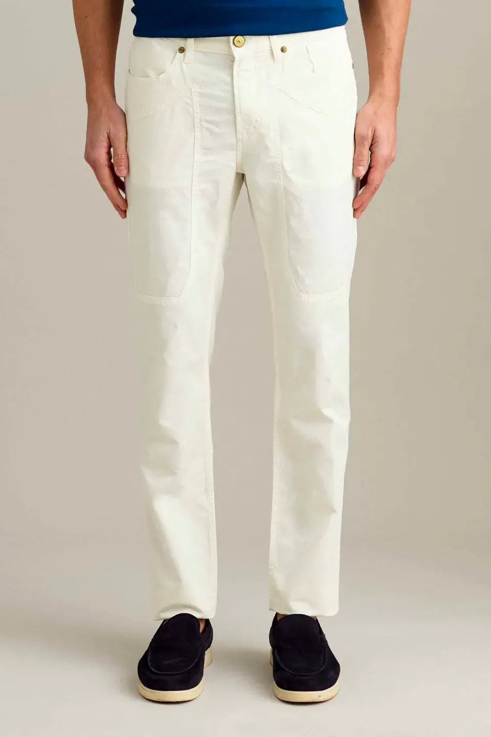 Jeckerson John Toppa Chino Slim schneeweiß Leinenmix